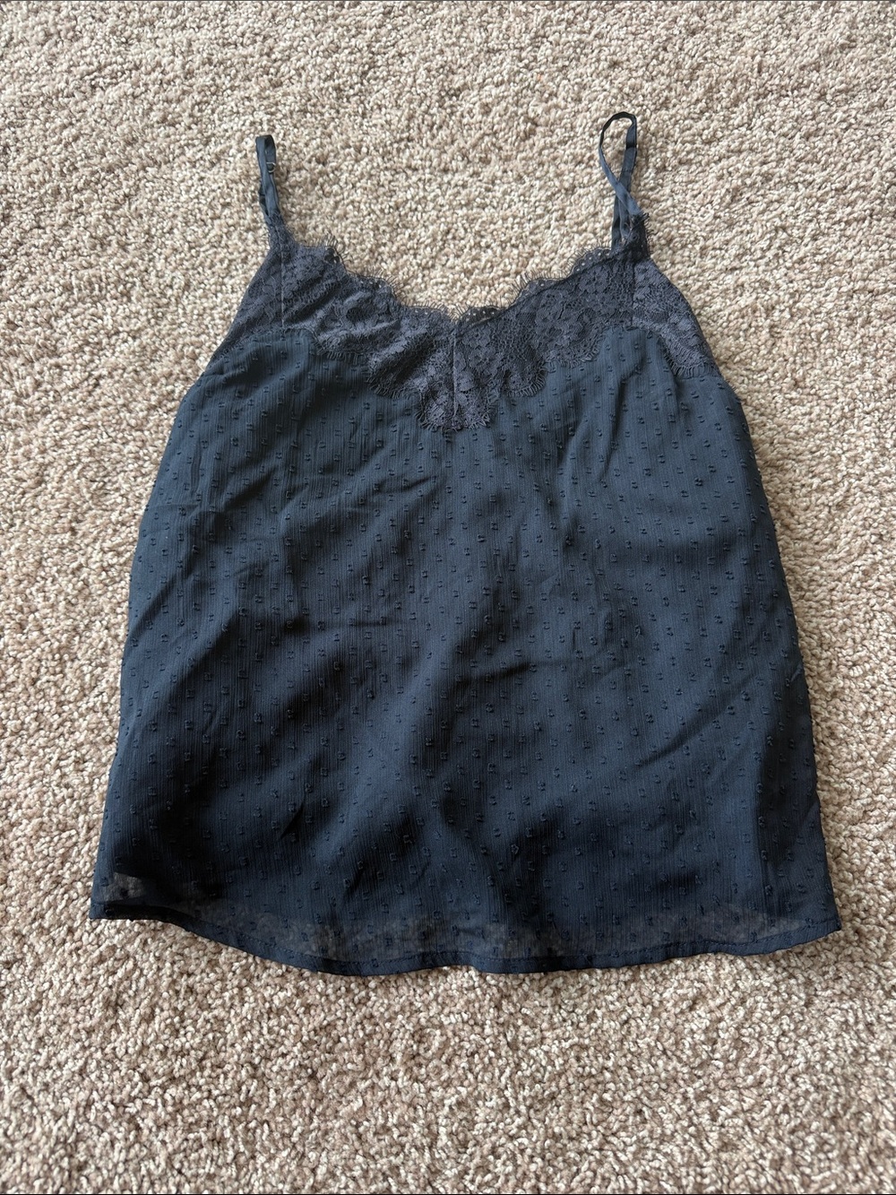Abercrombie & Fitch Navy Blue Lace-Trim Slip Cami